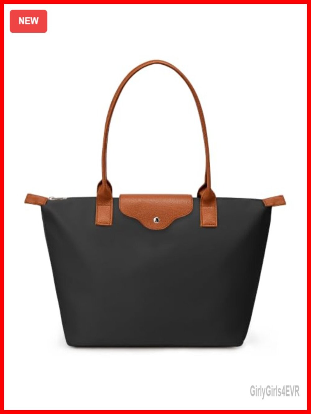 Large Nylon Tote Bag for Women - Top-Handle Shoulder Hobo Purse with Zipper,